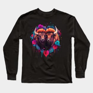 Bison Couple Valentine Long Sleeve T-Shirt